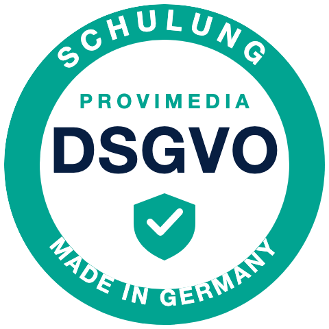 Provimedia Siegel: DSGVO-Schulung — Made in Germany