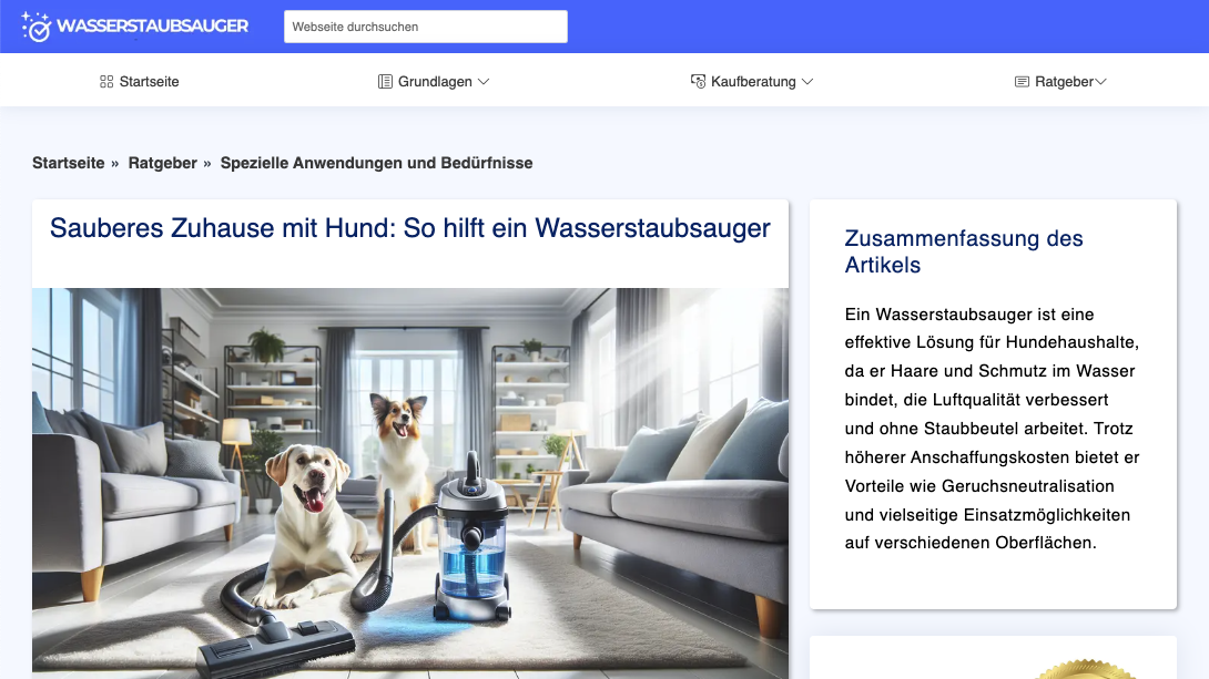 Wasserstaubsauger Ratgeber