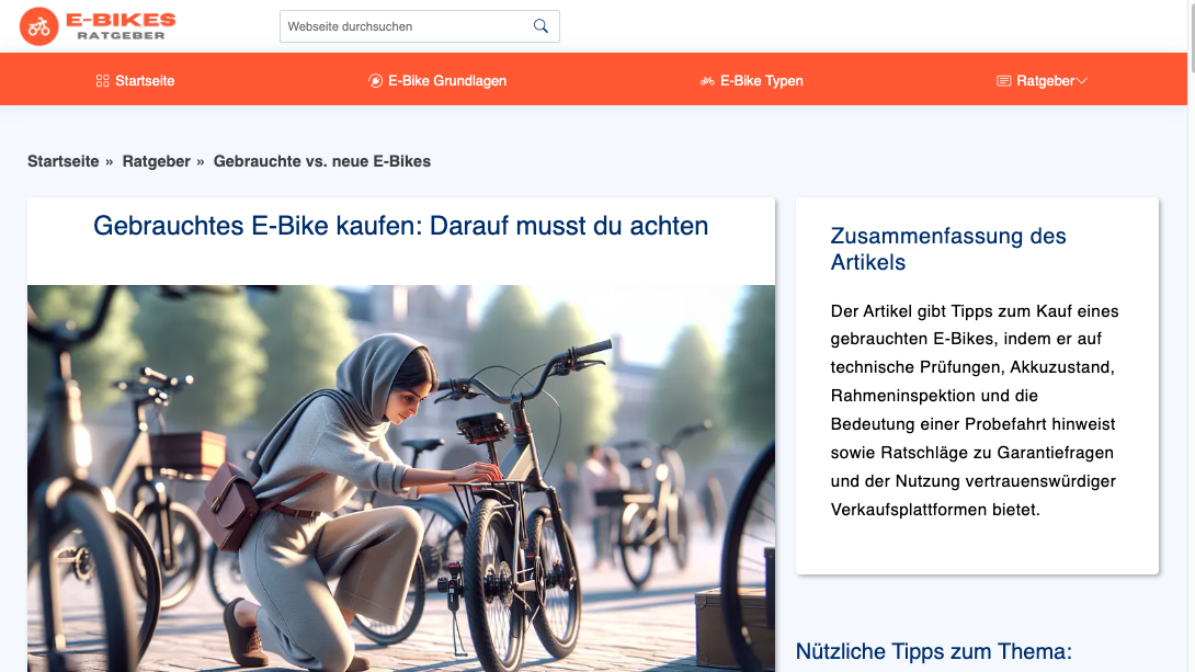 E-Bikes Ratgeber