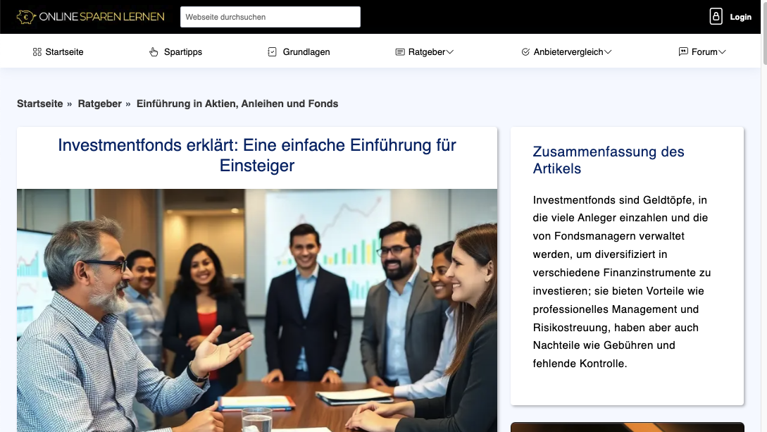 Online Sparen Lernen