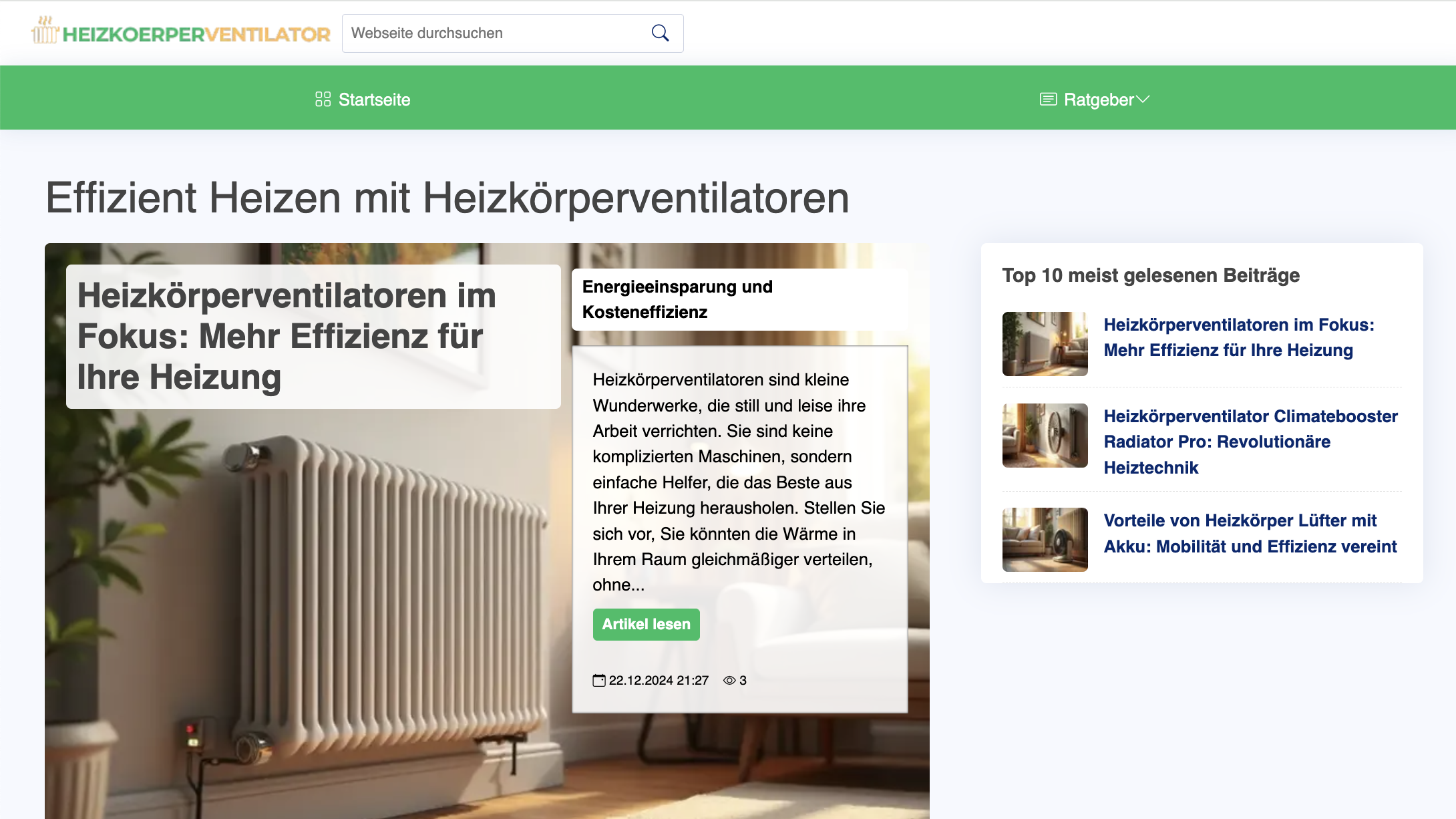 Heizkörperventilator