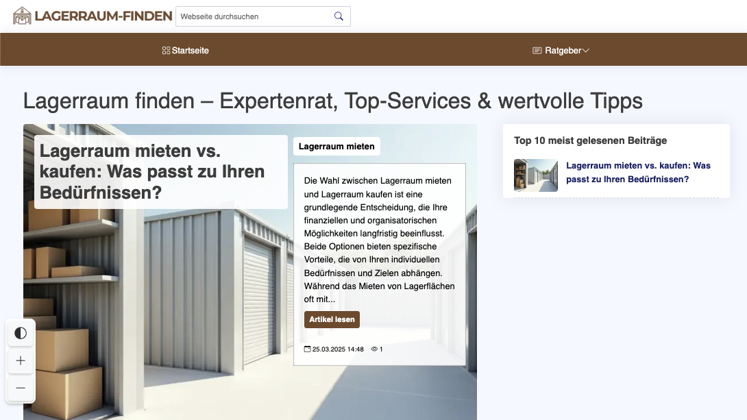 Lagerraum Finden