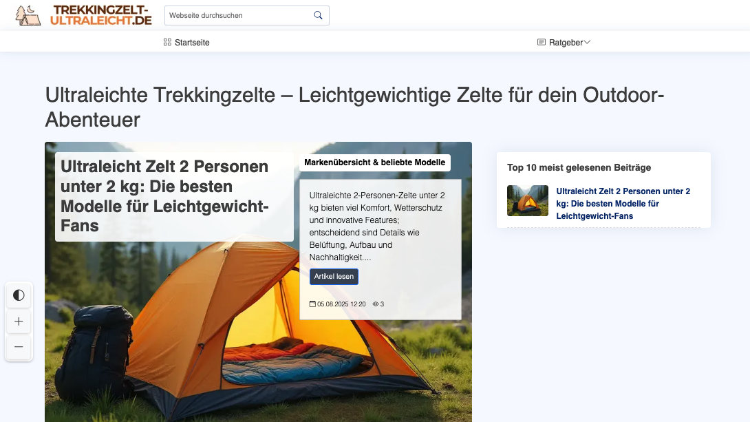 Trekkingzelt Ultraleicht