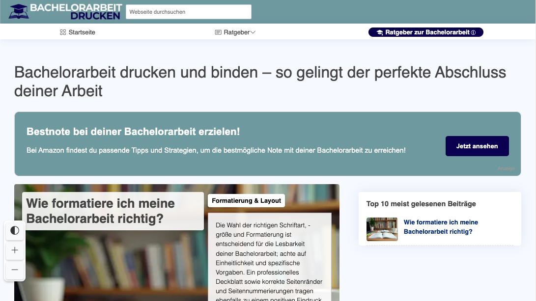 Bachelorarbeit Drucken